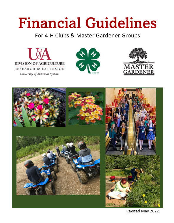 Financial guidelines for 4-H clubs and Master gardener groups. Cover of the May 2022 guidelines