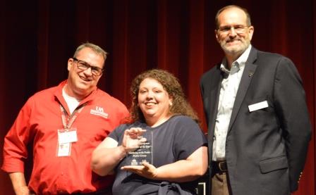 Gardening on the Prairie receiving MG Newsletter of the Year award from Randy Forst and Dr. Bob Scott